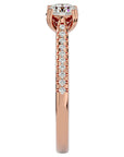 Inel De Logodnă Secret de Lune Pavé din Aur 14k cu Moissanite de 0.93 ct din 14k Aur Roz - Castelo.ro