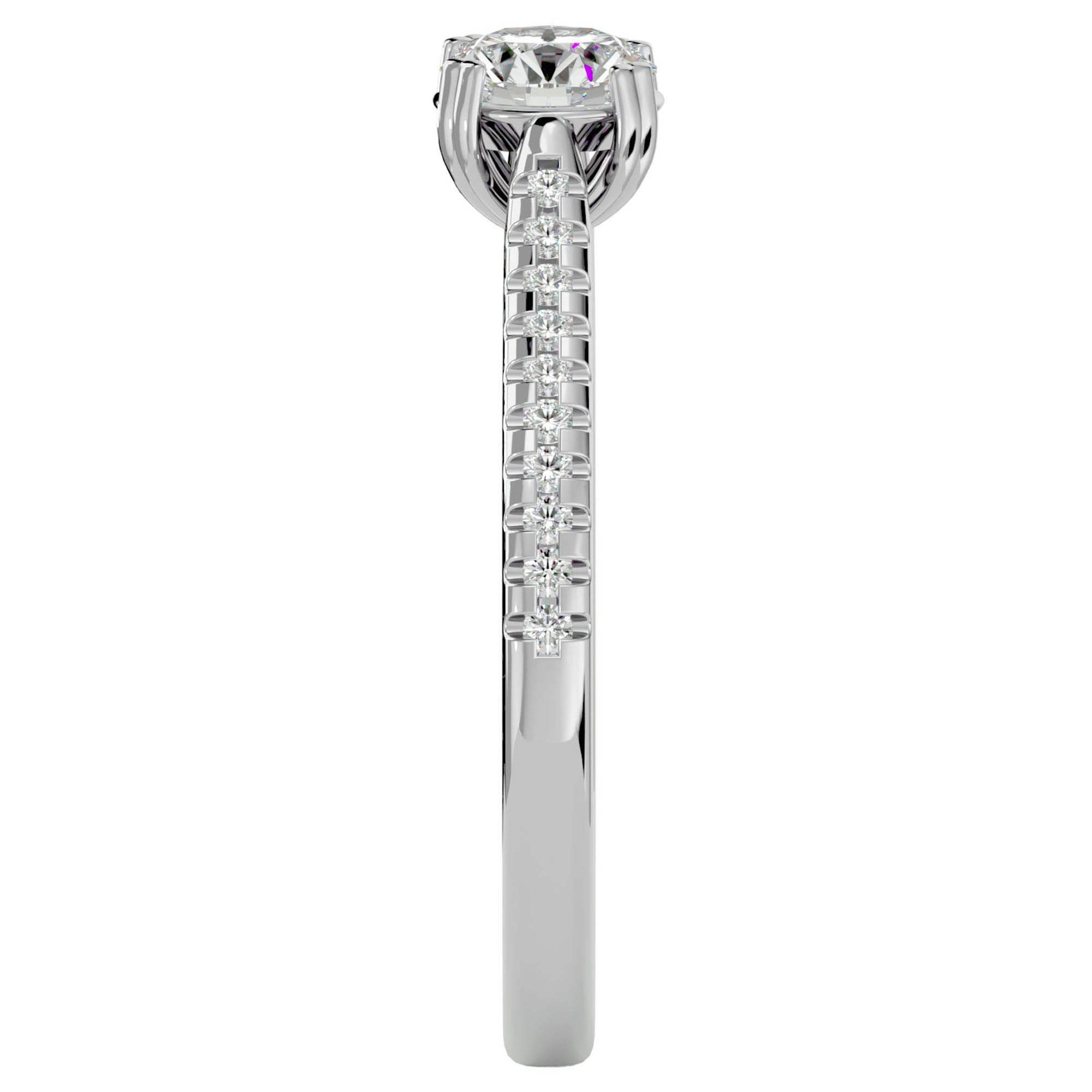 Inel De Logodnă Secret de Lune Pavé cu Moissanite de 0.93 ct din Platina - Castelo.ro