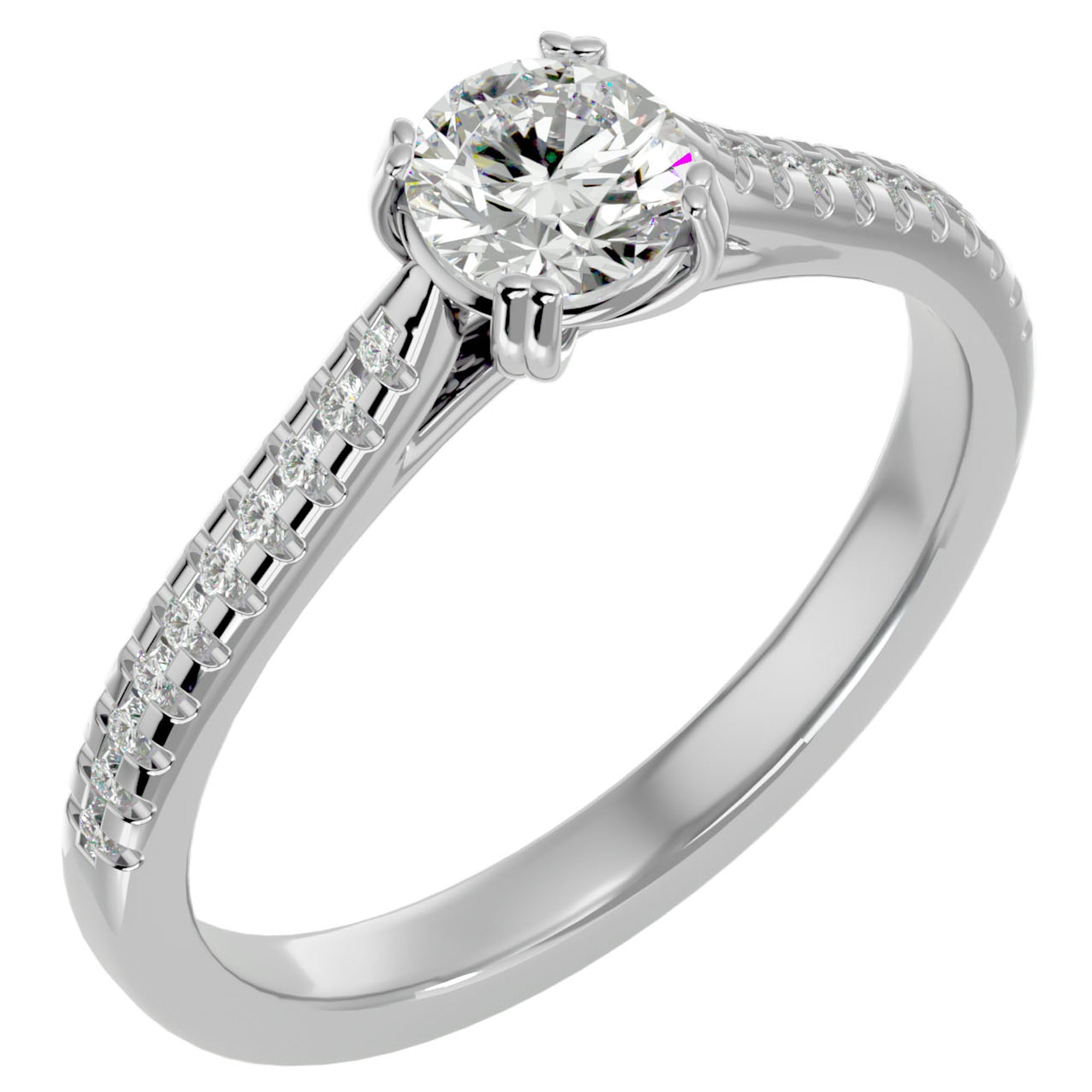 Inel De Logodnă Secret de Lune Pavé cu Diamante Create în Laborator de 0.93 ct din Platina - Castelo.ro