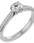 Inel De Logodnă Secret de Lune Pavé cu Moissanite de 0.93 ct din Platina - Castelo.ro