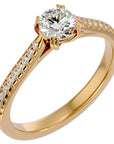 Inel De Logodnă Secret de Lune Pavé din Aur 14k cu Moissanite de 0.93 ct din 14k Aur Galben - Castelo.ro
