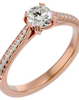 Inel De Logodnă Secret de Lune Pavé din Aur 14k cu Moissanite de 0.93 ct din 14k Aur Roz - Castelo.ro