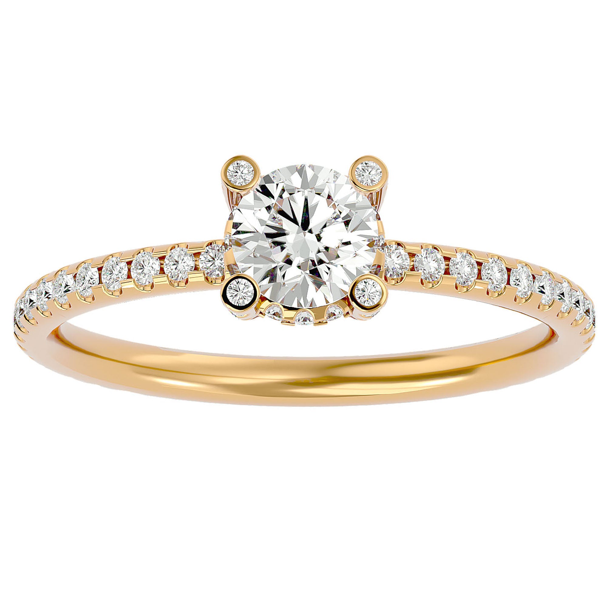 Inel De Logodnă Solitaire Lumière din Aur 14k cu Moissanite de 0.83 ct din 14k Aur Galben - Castelo.ro