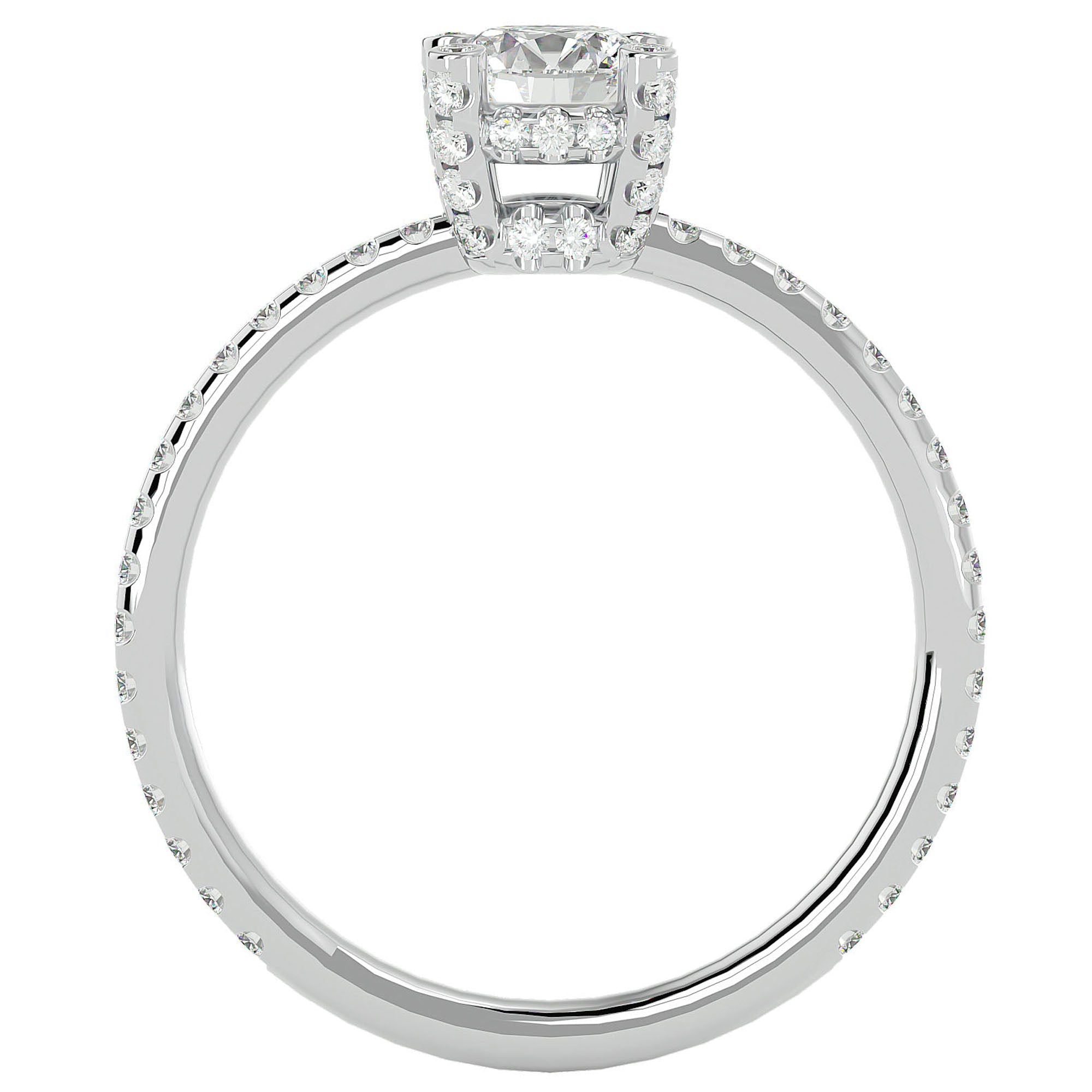 Inel De Logodnă Solitaire Lumière din Aur 14k cu Moissanite de 0.83 ct din 14k Aur Alb - Castelo.ro