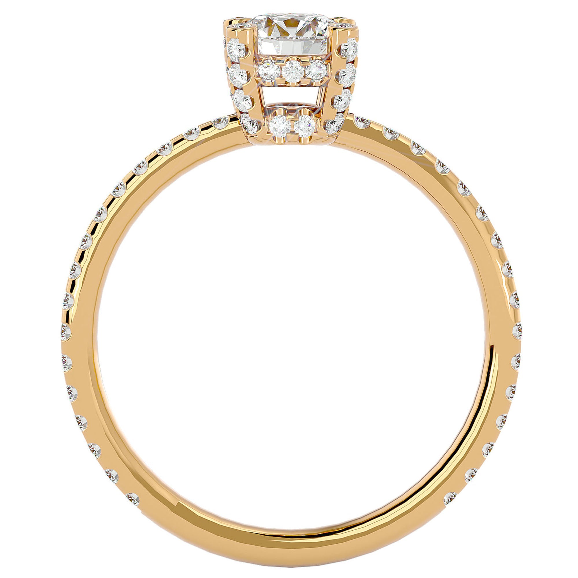 Inel De Logodnă Solitaire Lumière din Aur 14k cu Moissanite de 0.83 ct din 14k Aur Galben - Castelo.ro