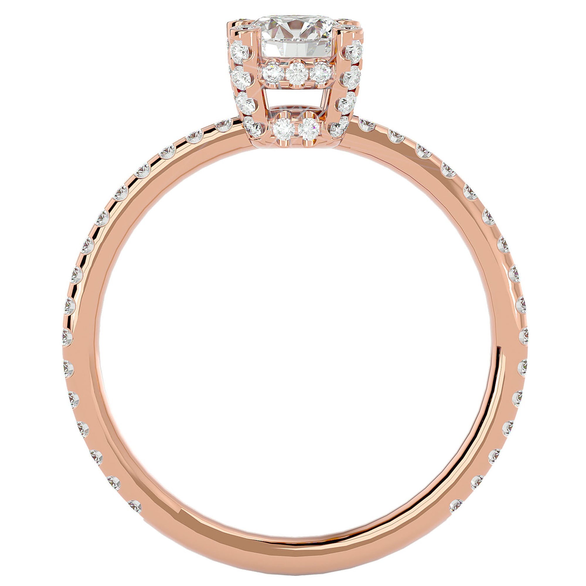 Inel De Logodnă Solitaire Lumière din Aur 14k cu Moissanite de 0.83 ct din 14k Aur Roz - Castelo.ro