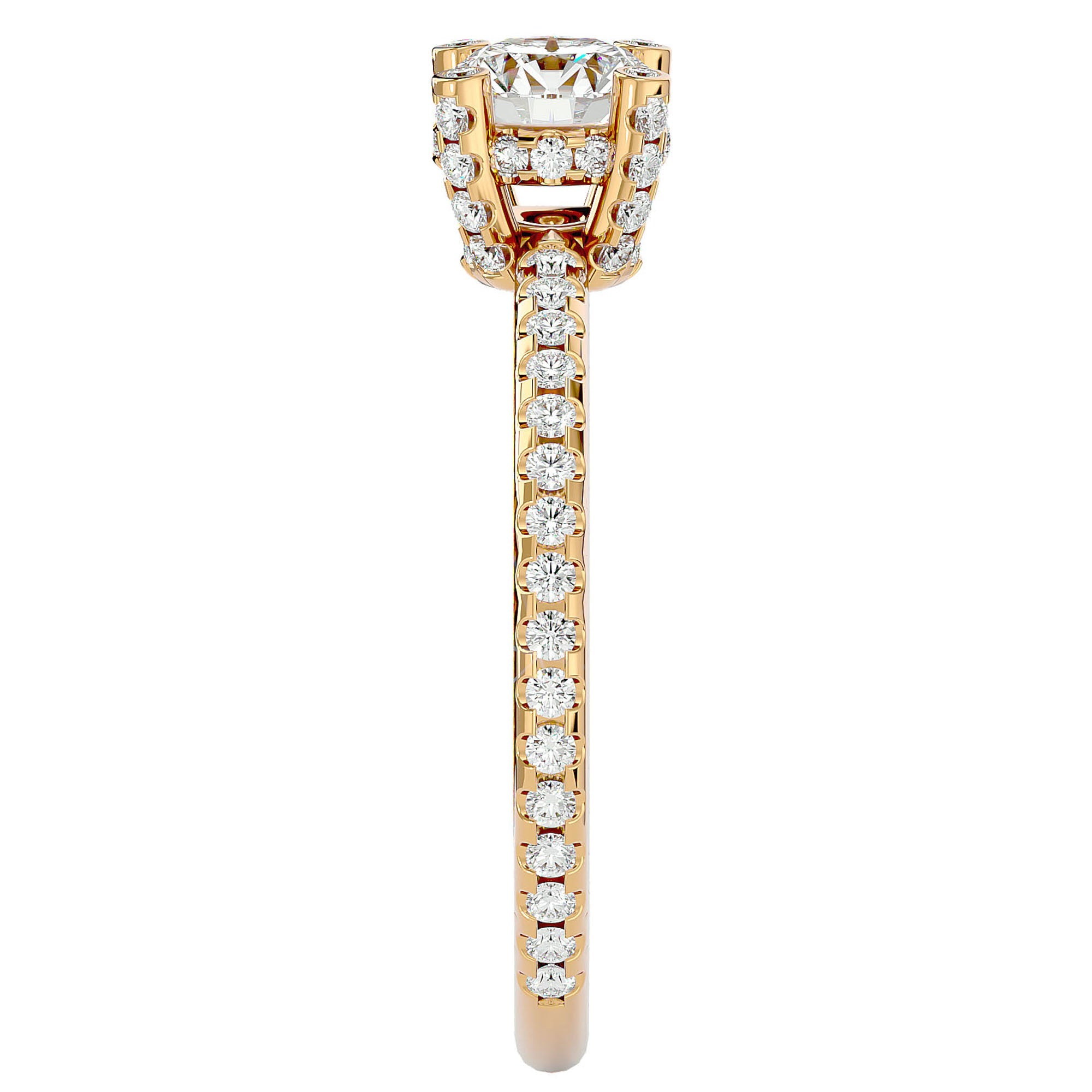Inel De Logodnă Solitaire Lumière din Aur 14k cu Moissanite de 0.83 ct din 14k Aur Galben - Castelo.ro