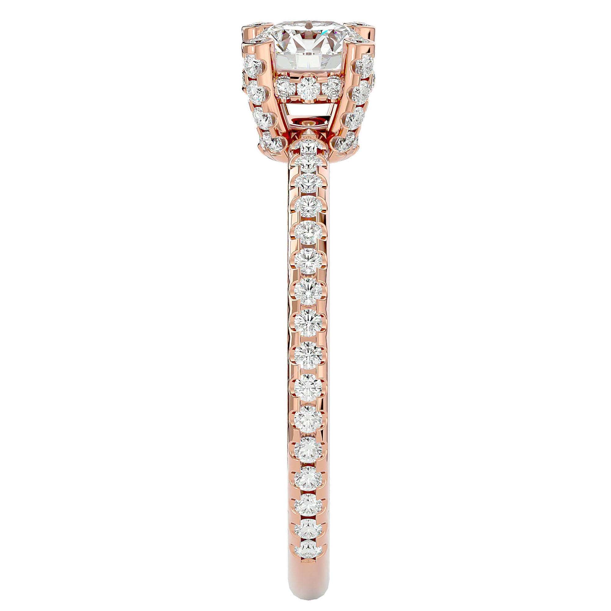 Inel De Logodnă Solitaire Lumière din Aur 14k cu Moissanite de 0.83 ct din 14k Aur Roz - Castelo.ro