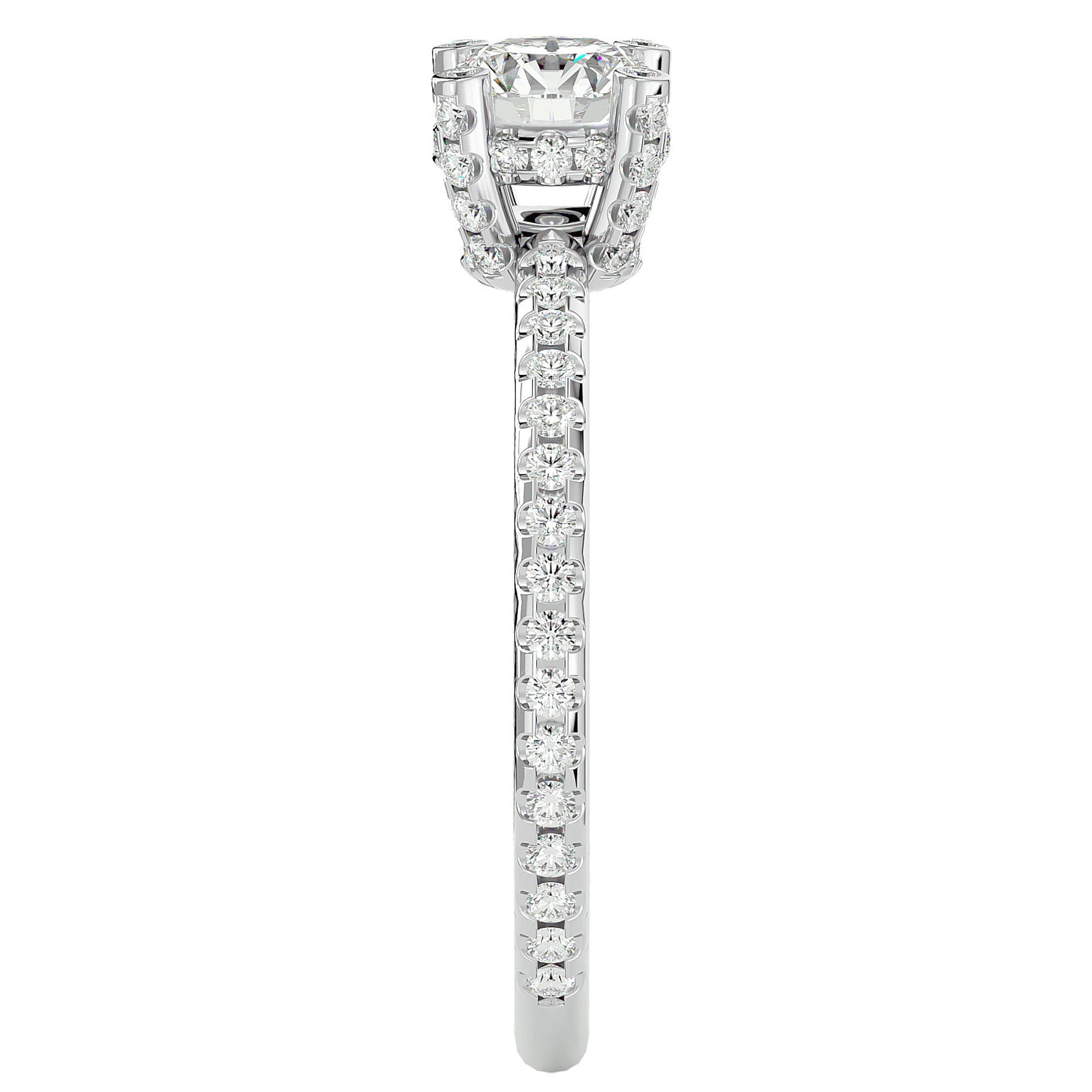 Inel De Logodnă Solitaire Lumière din Aur 14k cu Moissanite de 0.83 ct din 14k Aur Alb - Castelo.ro