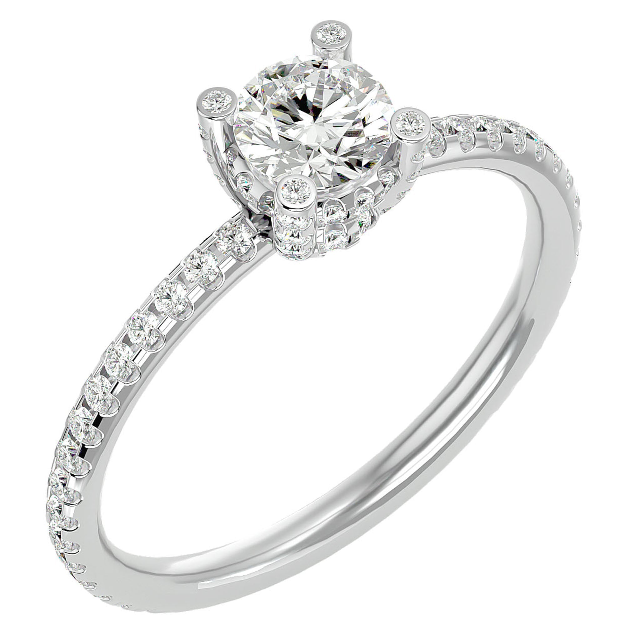 Inel De Logodnă Solitaire Lumière cu Diamante Create în Laborator de 0.83 ct din Platina - Castelo.ro