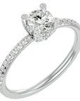 Inel De Logodnă Solitaire Lumière din Aur 14k cu Moissanite de 0.83 ct din 14k Aur Alb - Castelo.ro