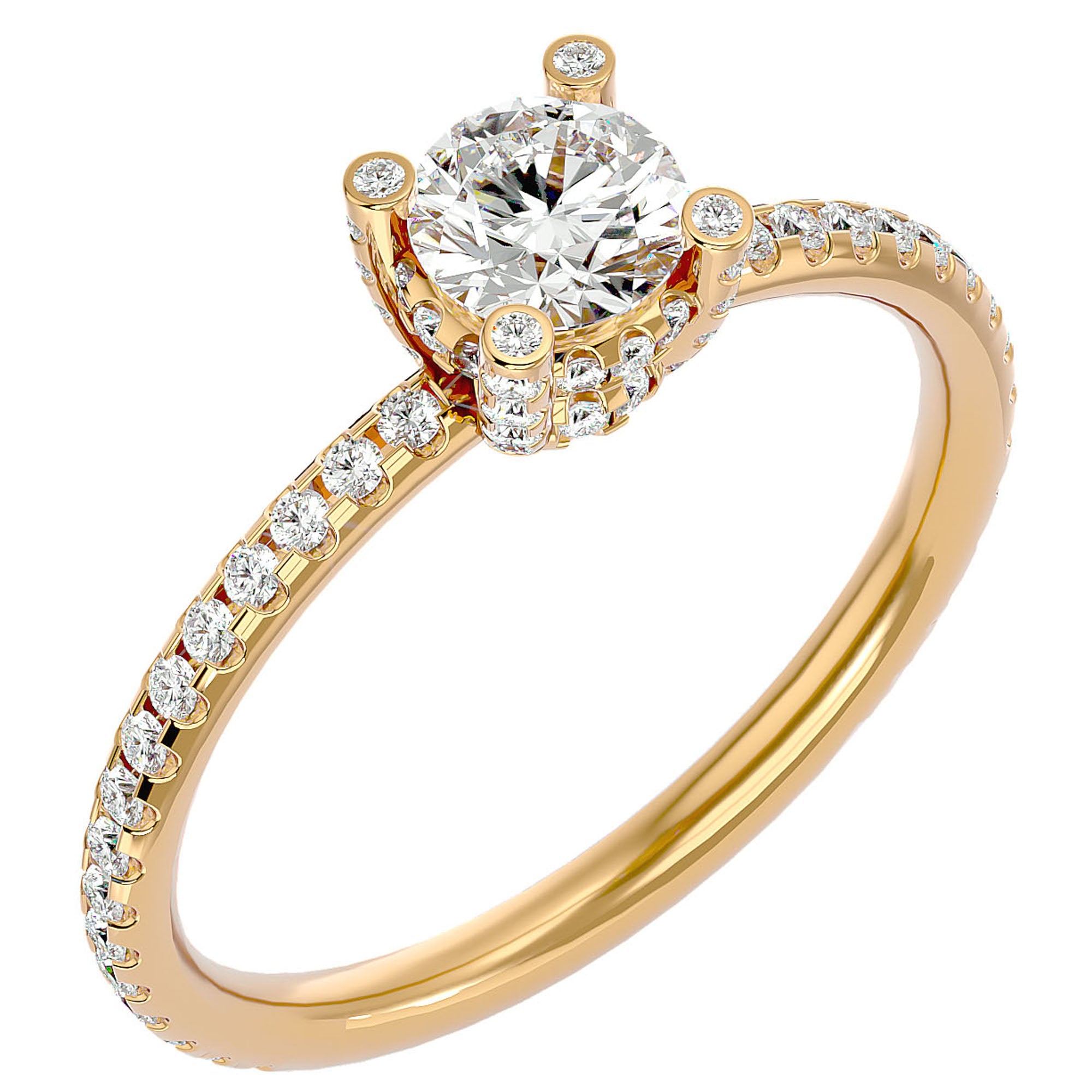 Inel De Logodnă Solitaire Lumière din Aur 14k cu Moissanite de 0.83 ct din 14k Aur Galben - Castelo.ro