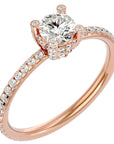 Inel De Logodnă Solitaire Lumière cu Diamante Create în Laborator de 0.83 ct din 18k Aur Roz - Castelo.ro