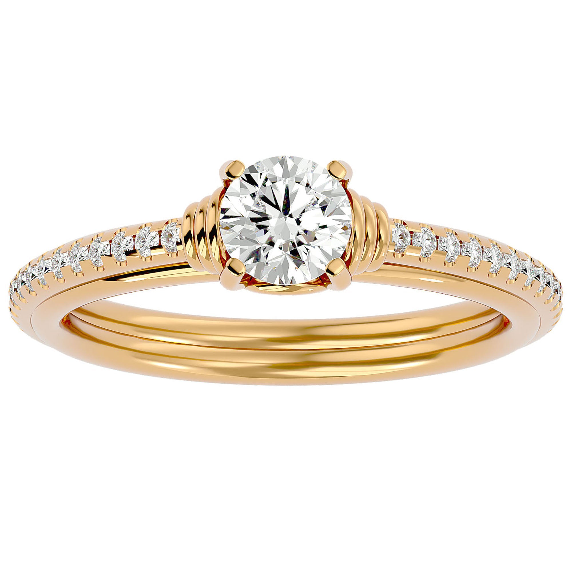 Inel De Logodnă Solitaire Céleste din Aur 14k cu Diamante Naturale de 1.26 ct din 14k Aur Galben - Castelo.ro
