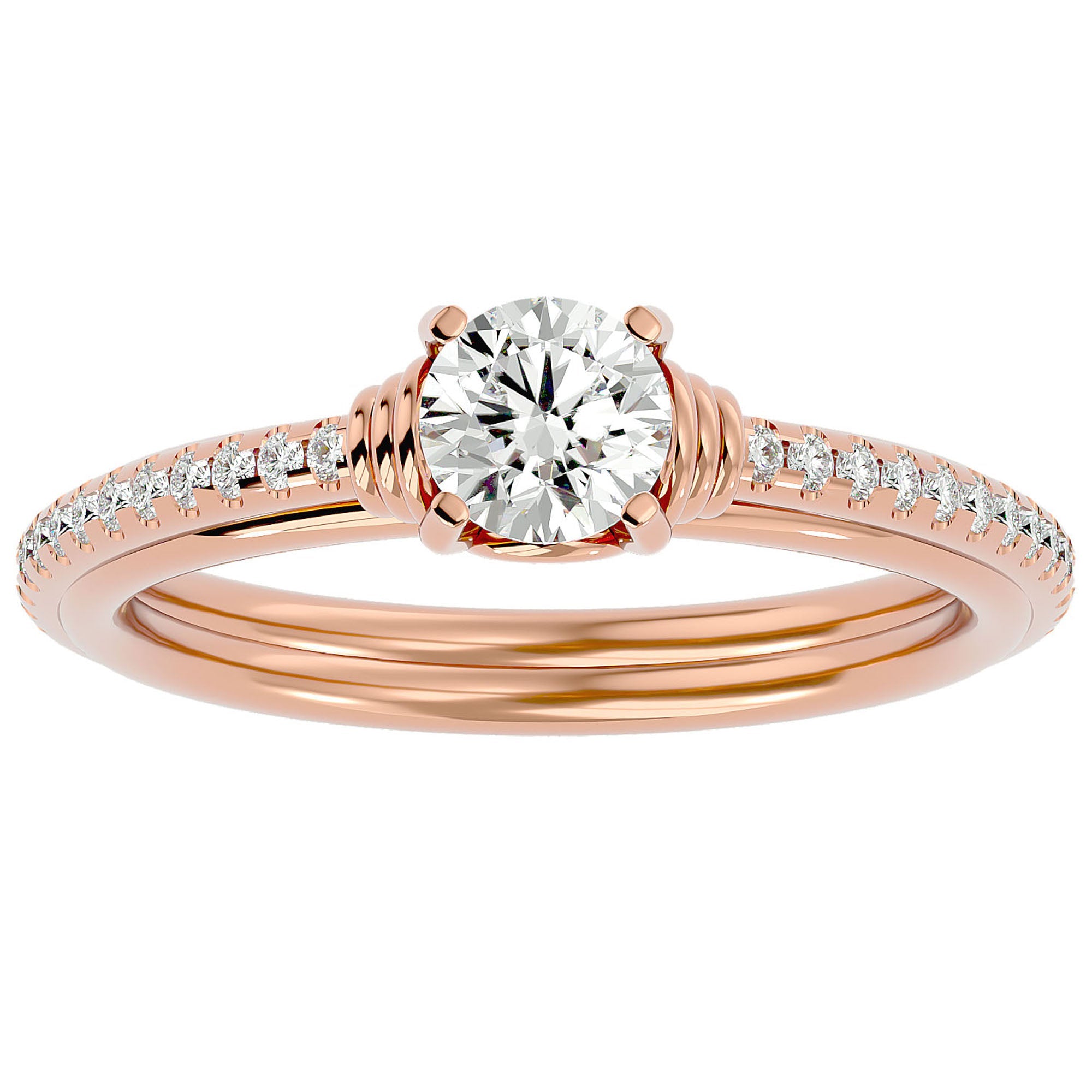 Inel De Logodnă Solitaire Céleste cu Moissanite de 1.26 ct din 18k Aur Roz - Castelo.ro