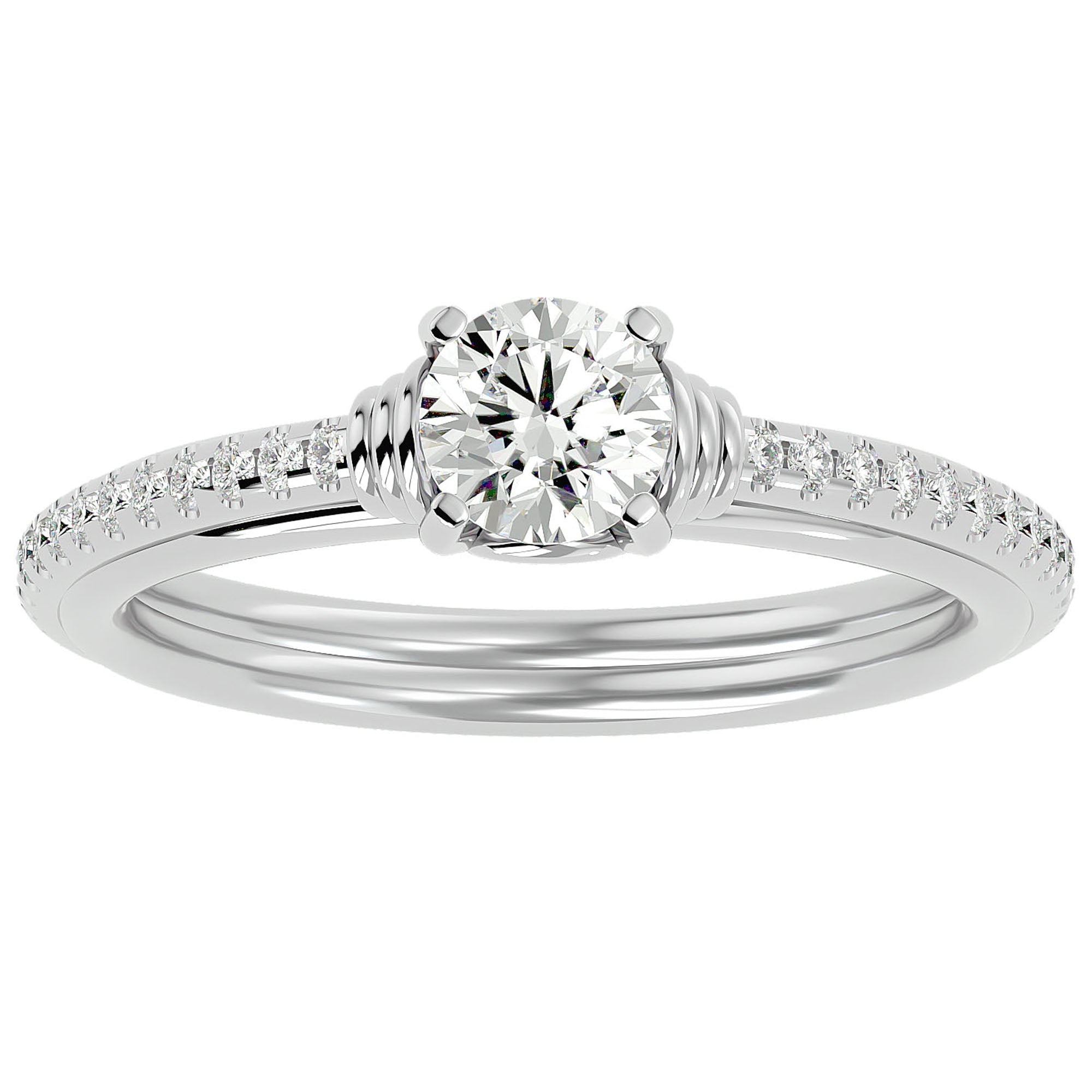 Inel De Logodnă Solitaire Céleste din Aur 14k cu Moissanite de 1.26 ct din 14k Aur Alb - Castelo.ro