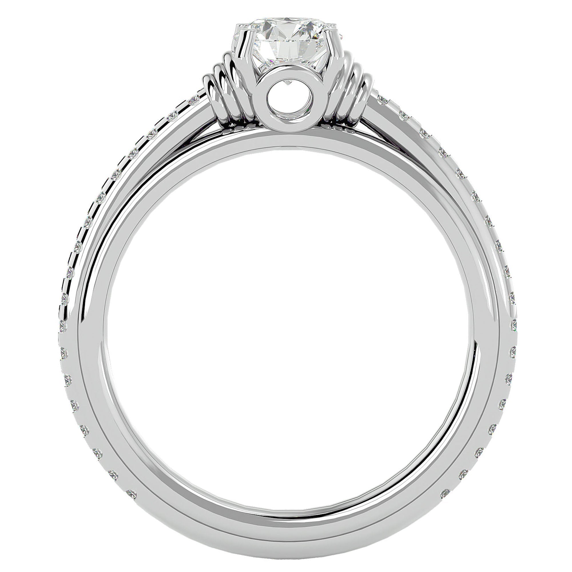Inel De Logodnă Solitaire Céleste din Aur 14k cu Moissanite de 1.26 ct din 14k Aur Alb - Castelo.ro