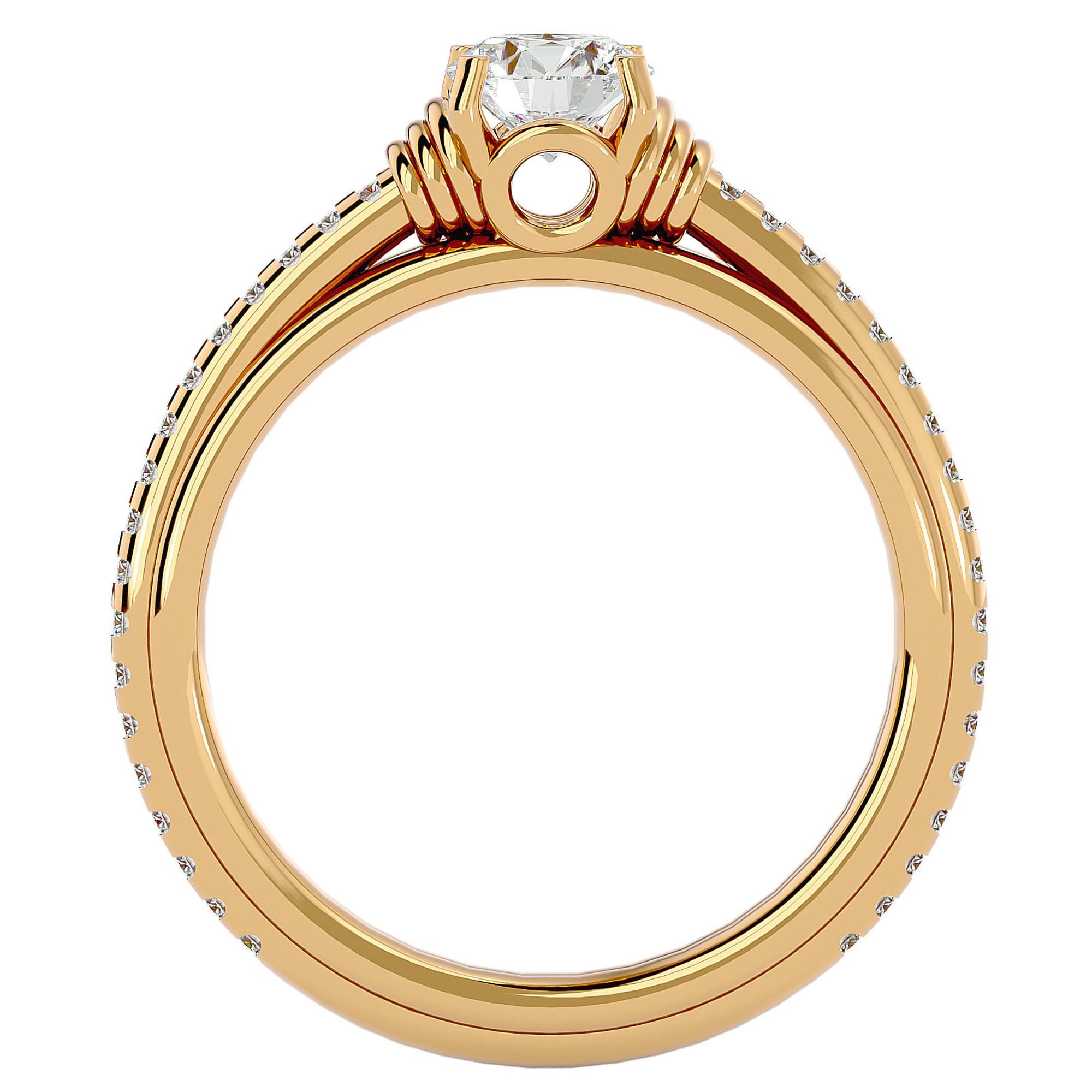Inel De Logodnă Solitaire Céleste cu Moissanite de 1.26 ct din 18k Aur Galben - Castelo.ro