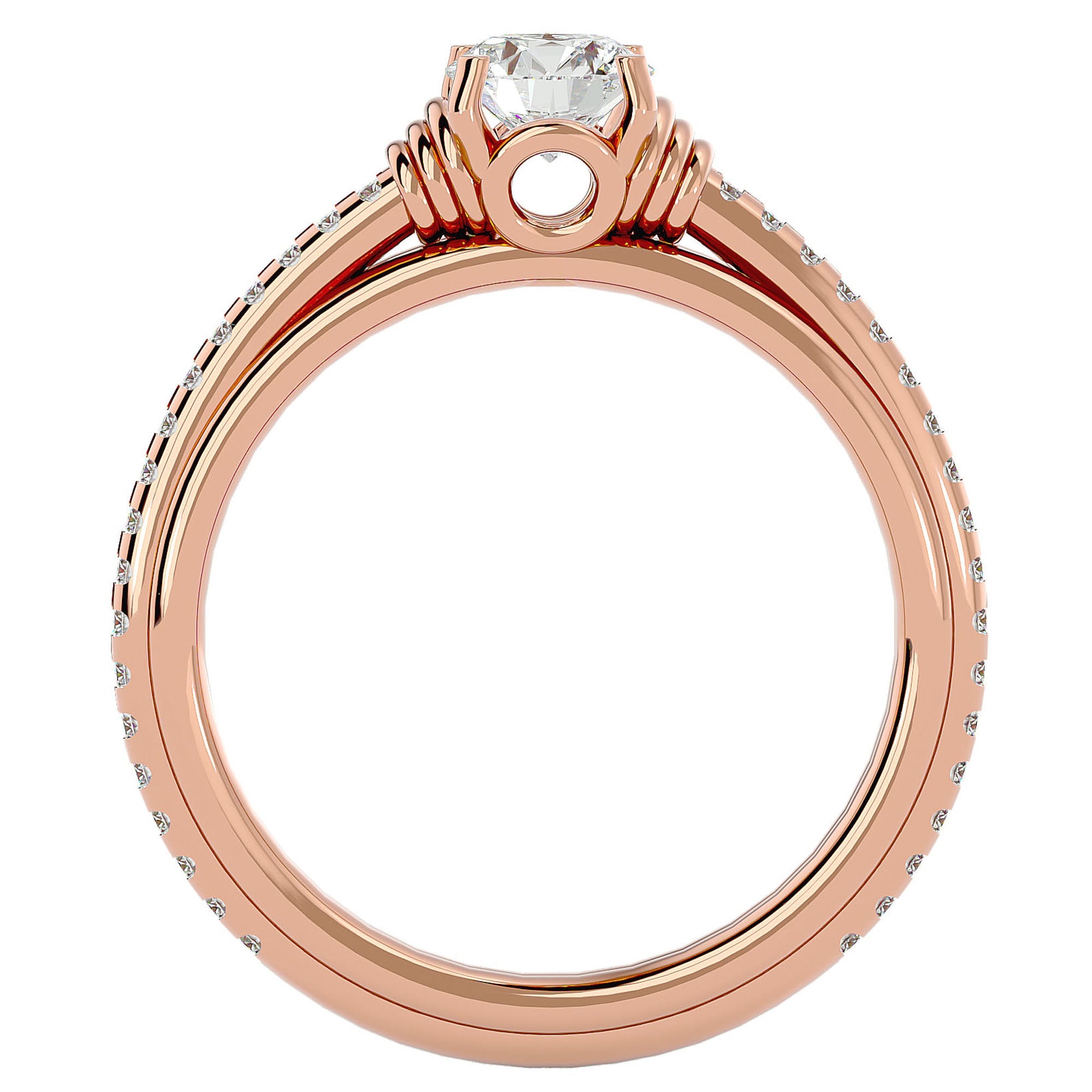Inel De Logodnă Solitaire Céleste din Aur 14k cu Diamante Naturale de 1.26 ct din 14k Aur Roz - Castelo.ro