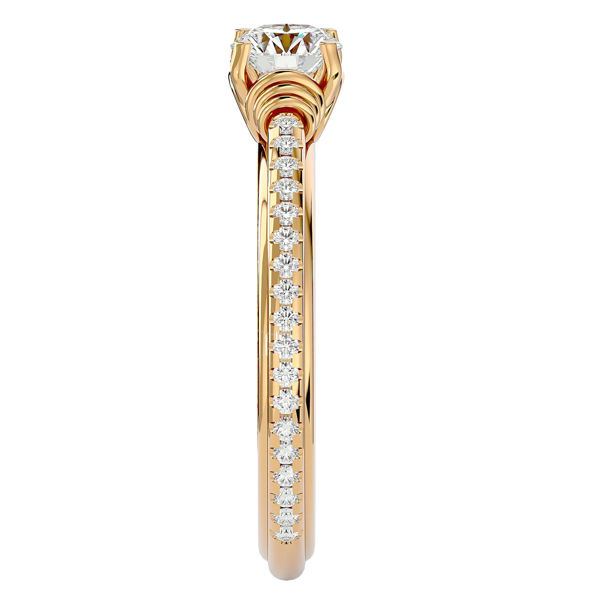 Inel De Logodnă Solitaire Céleste cu Moissanite de 1.26 ct din 18k Aur Galben - Castelo.ro