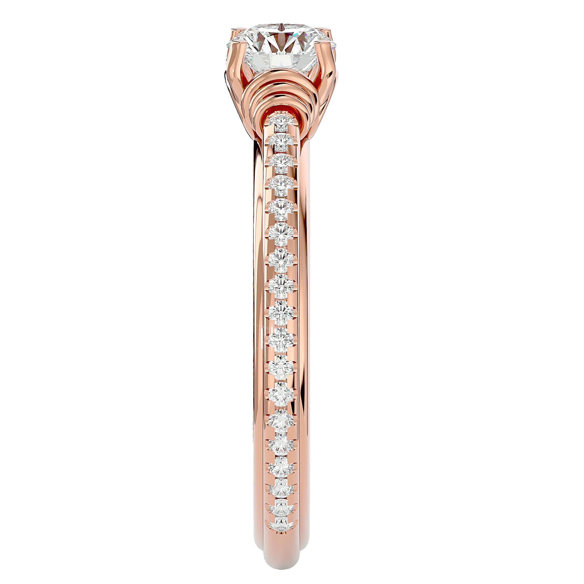 Inel De Logodnă Solitaire Céleste cu Moissanite de 1.26 ct din 18k Aur Roz - Castelo.ro