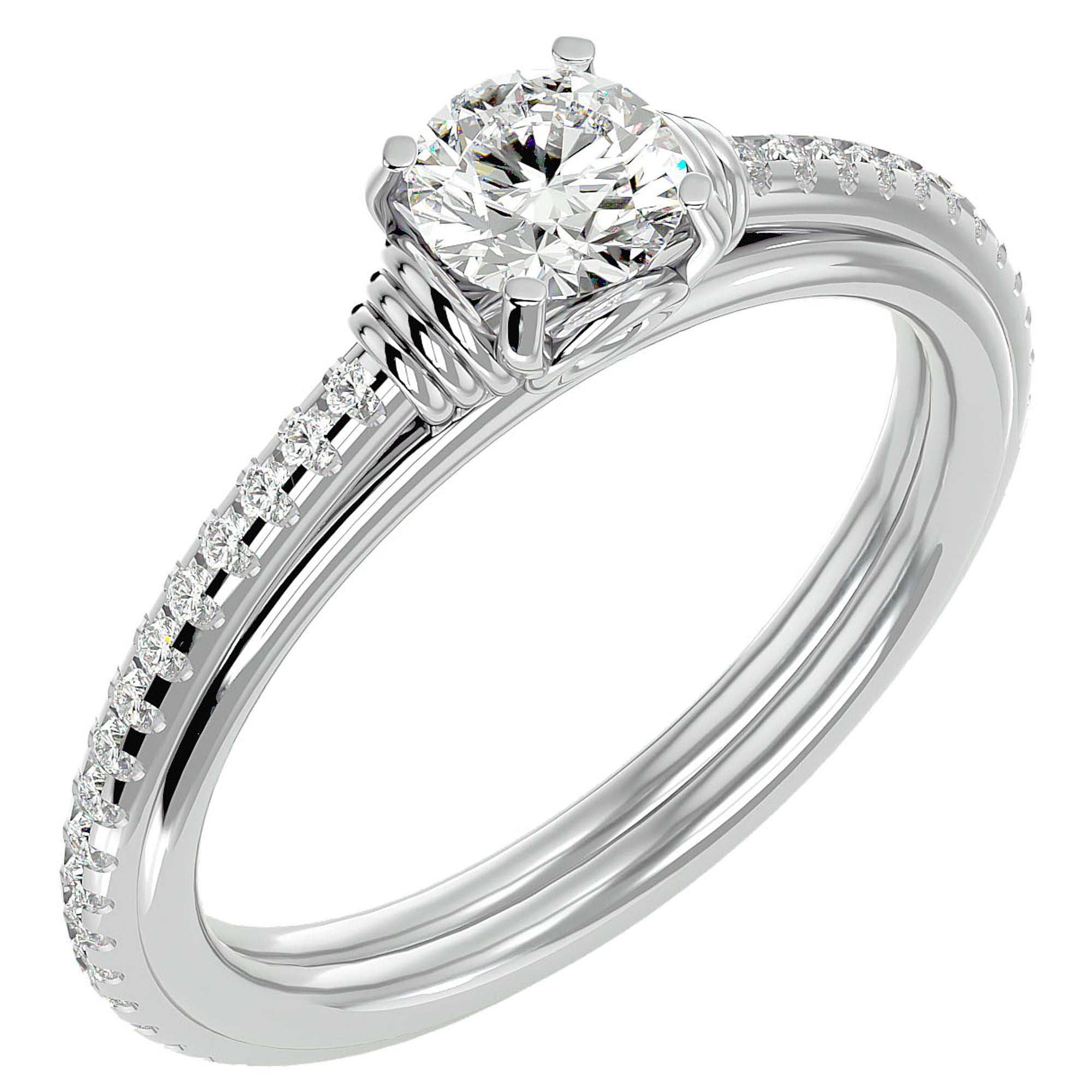 Inel De Logodnă Solitaire Céleste din Aur 14k cu Diamante Naturale de 1.26 ct din 14k Aur Alb - Castelo.ro