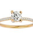 Inel De Logodnă Solitaire Reflet d'Étoile cu Diamante Create în Laborator de 0.78 ct din 18k Aur Galben - Castelo.ro