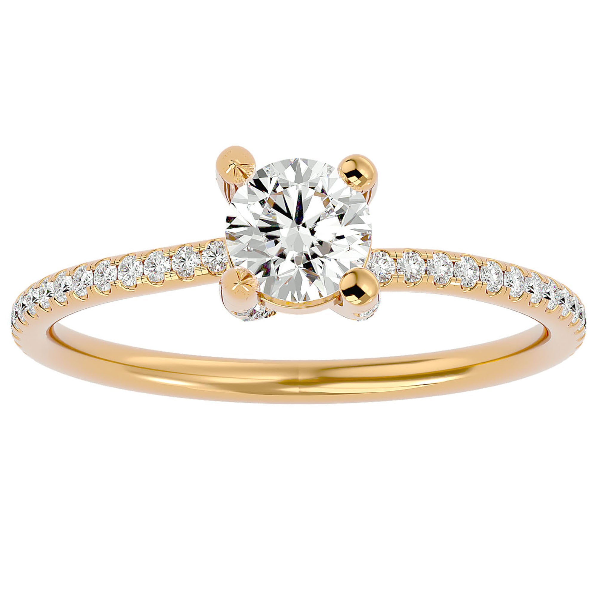 Inel De Logodnă Solitaire Reflet d'Étoile din Aur 14k cu Moissanite de 0.78 ct din 14k Aur Galben - Castelo.ro