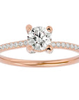 Inel De Logodnă Solitaire Reflet d'Étoile din Aur 14k cu Diamante Create în Laborator de 0.78 ct din 14k Aur Roz - Castelo.ro