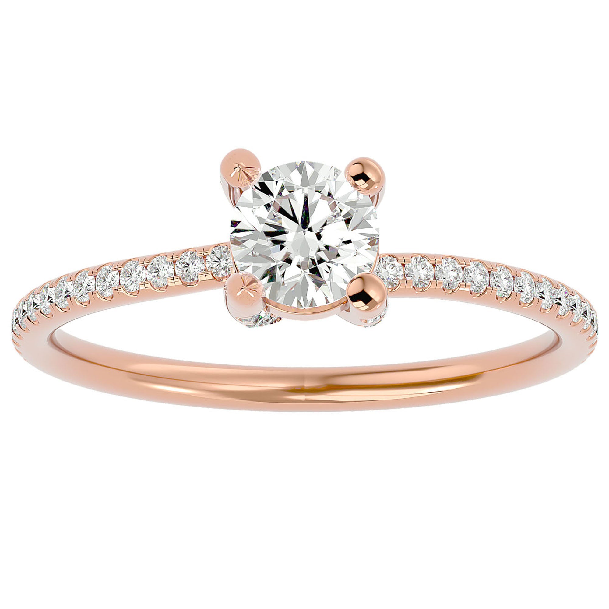 Inel De Logodnă Solitaire Reflet d'Étoile din Aur 14k cu Moissanite de 0.78 ct din 14k Aur Roz - Castelo.ro