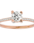 Inel De Logodnă Solitaire Reflet d'Étoile cu Diamante Create în Laborator de 0.78 ct din 18k Aur Roz - Castelo.ro