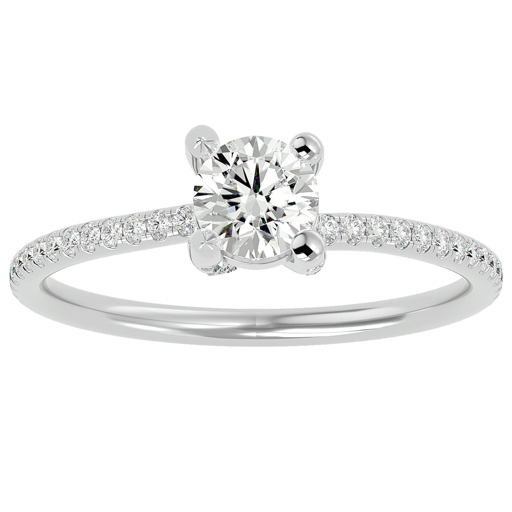 Inel De Logodnă Solitaire Reflet d'Étoile din Aur 14k cu Moissanite de 0.78 ct din 14k Aur Alb - Castelo.ro