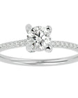 Inel De Logodnă Solitaire Reflet d'Étoile din Aur 14k cu Moissanite de 0.78 ct din 14k Aur Alb - Castelo.ro