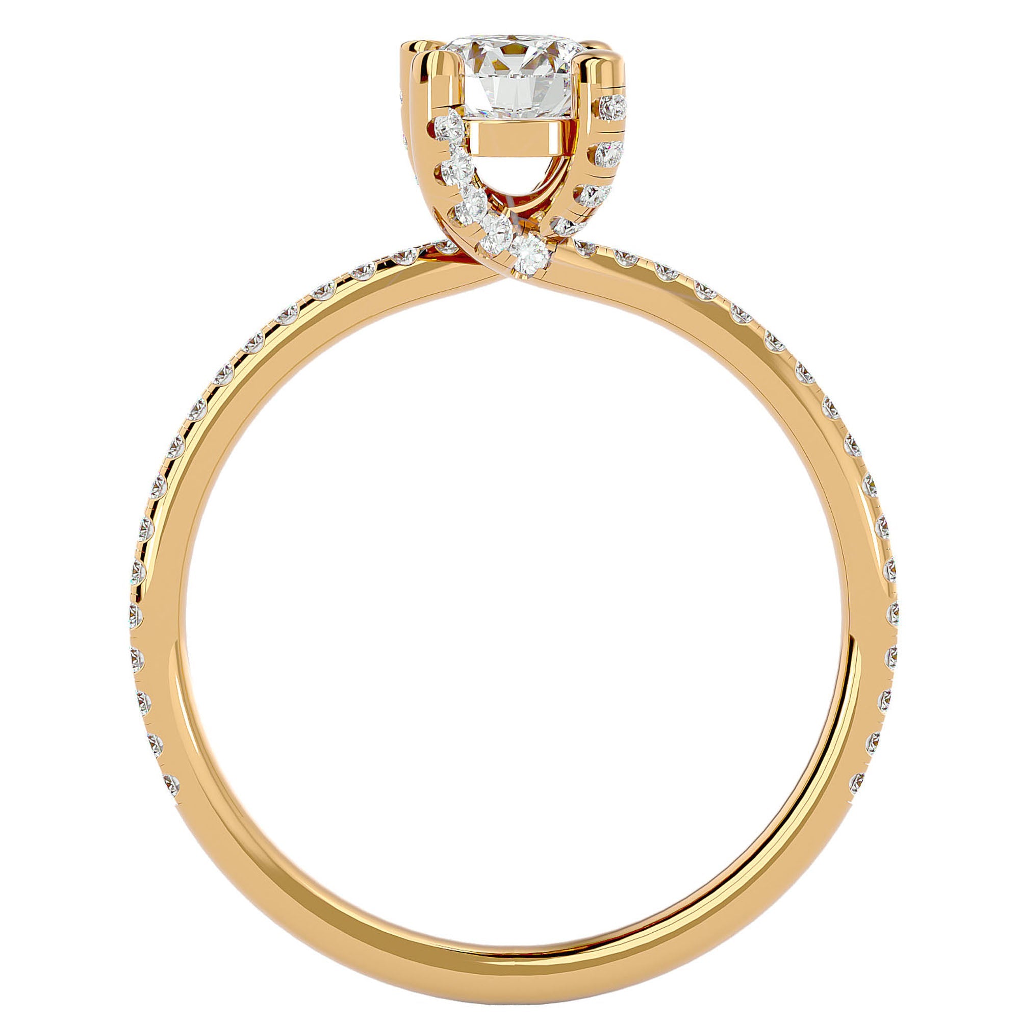 Inel De Logodnă Solitaire Reflet d'Étoile din Aur 14k cu Moissanite de 0.78 ct din 14k Aur Galben - Castelo.ro
