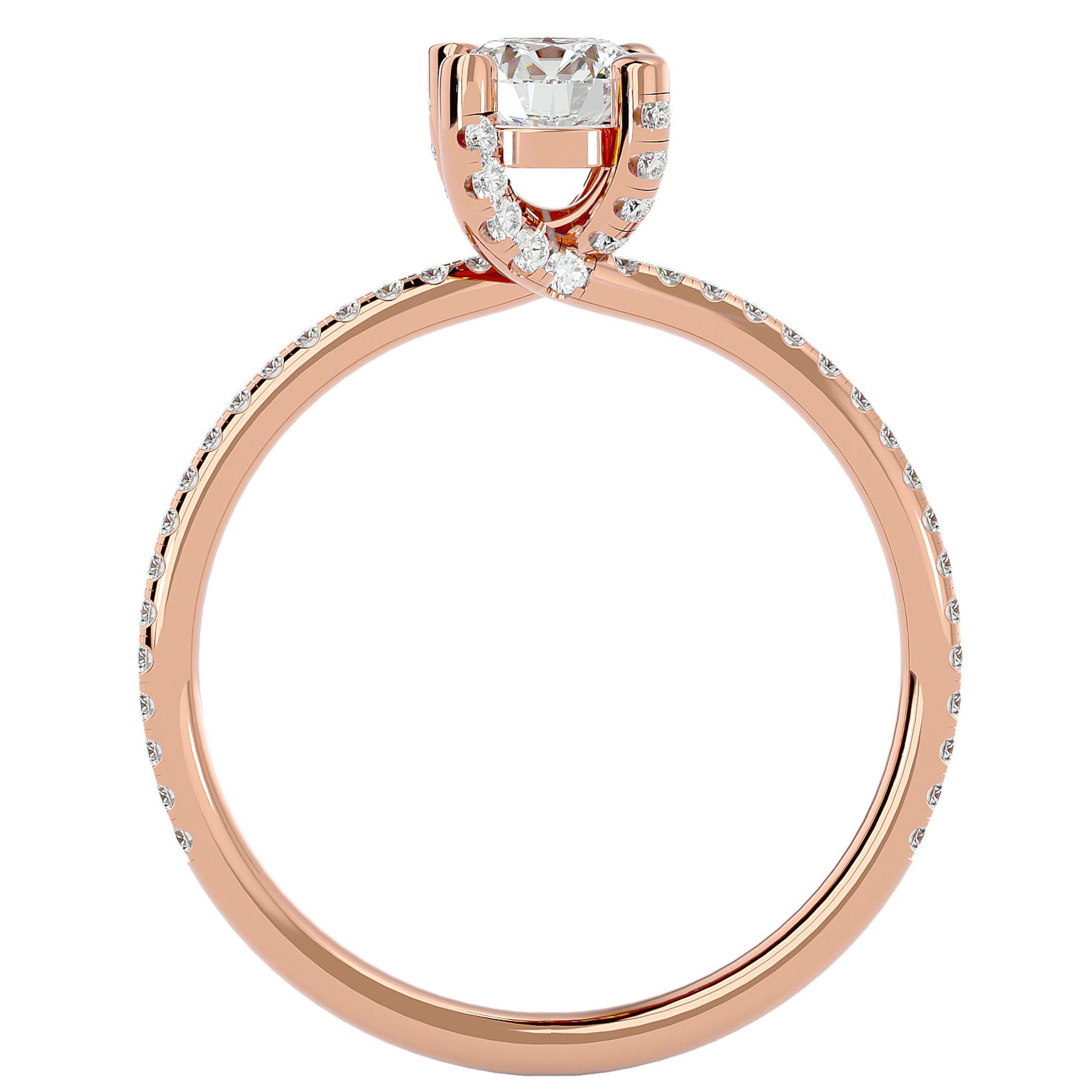 Inel De Logodnă Solitaire Reflet d'Étoile din Aur 14k cu Diamante Naturale de 0.78 ct din 14k Aur Roz - Castelo.ro