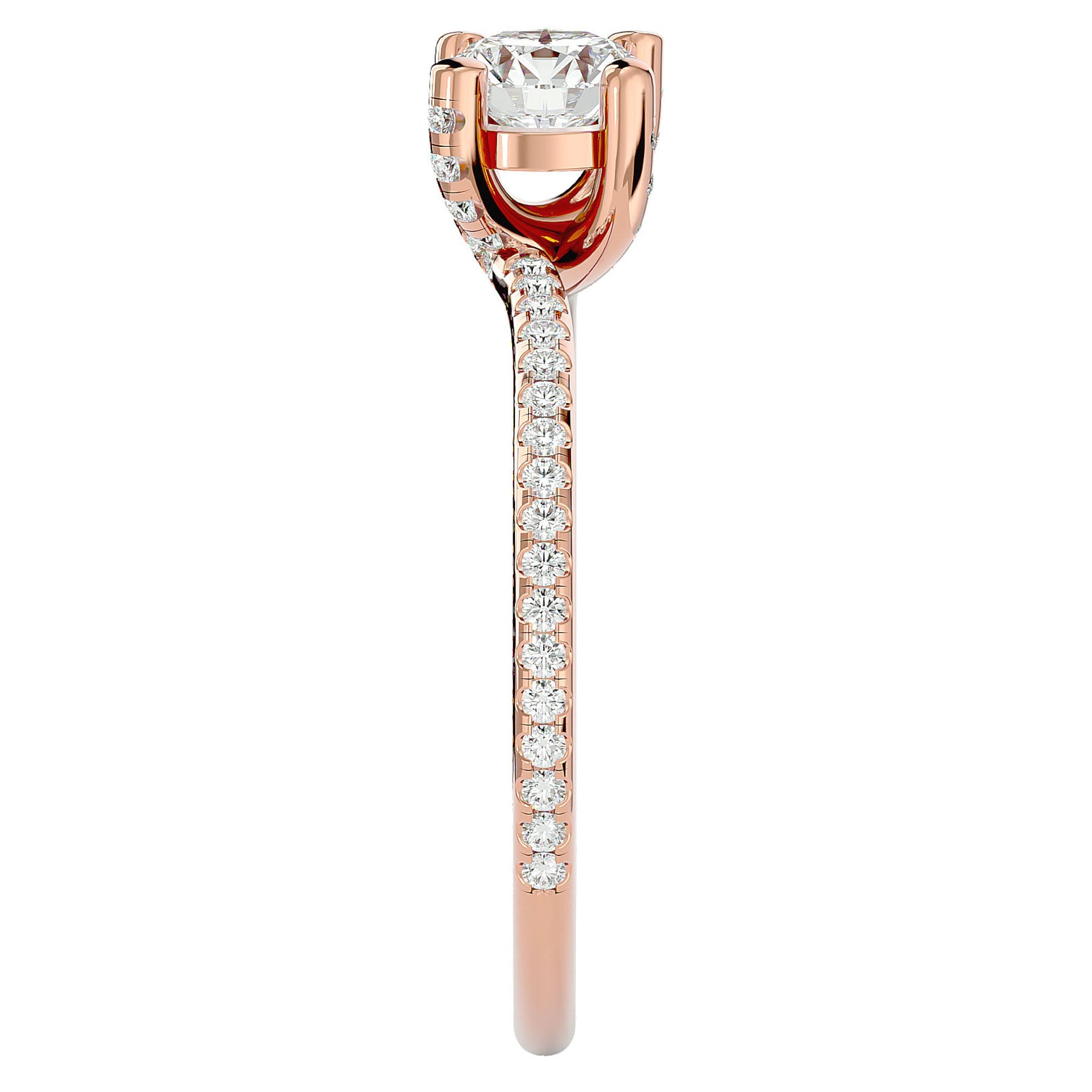 Inel De Logodnă Solitaire Reflet d'Étoile din Aur 14k cu Moissanite de 0.78 ct din 14k Aur Roz - Castelo.ro