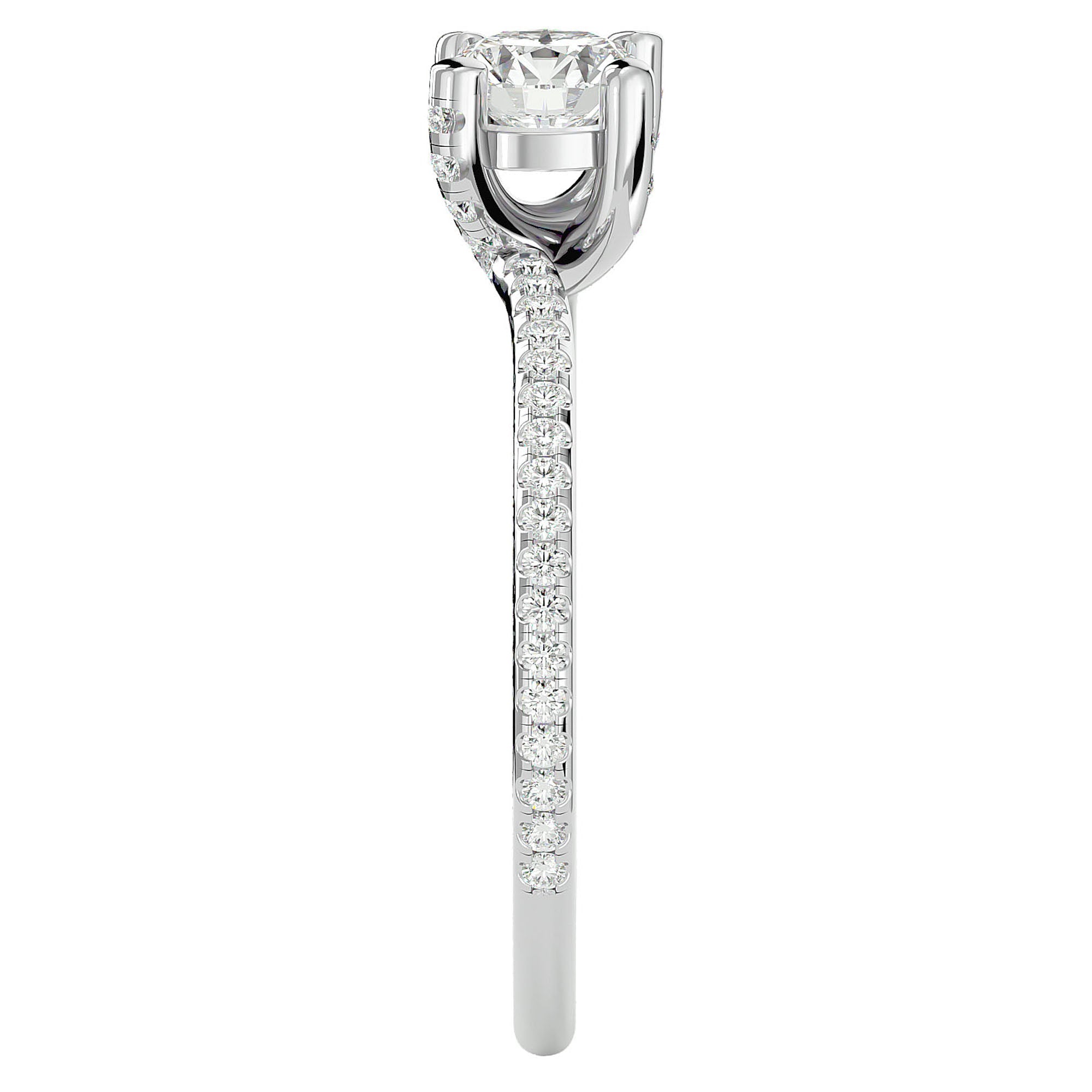 Inel De Logodnă Solitaire Reflet d'Étoile din Aur 14k cu Moissanite de 0.78 ct din 14k Aur Alb - Castelo.ro