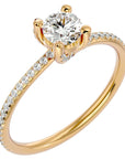 Inel De Logodnă Solitaire Reflet d'Étoile cu Diamante Create în Laborator de 0.78 ct din 18k Aur Galben - Castelo.ro