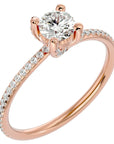 Inel De Logodnă Solitaire Reflet d'Étoile cu Diamante Create în Laborator de 0.78 ct din 18k Aur Roz - Castelo.ro