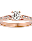 Inel De Logodnă Solitaire Pulse de Nuit cu Diamante Naturale de 0.59 ct din 18k Aur Roz - Castelo.ro