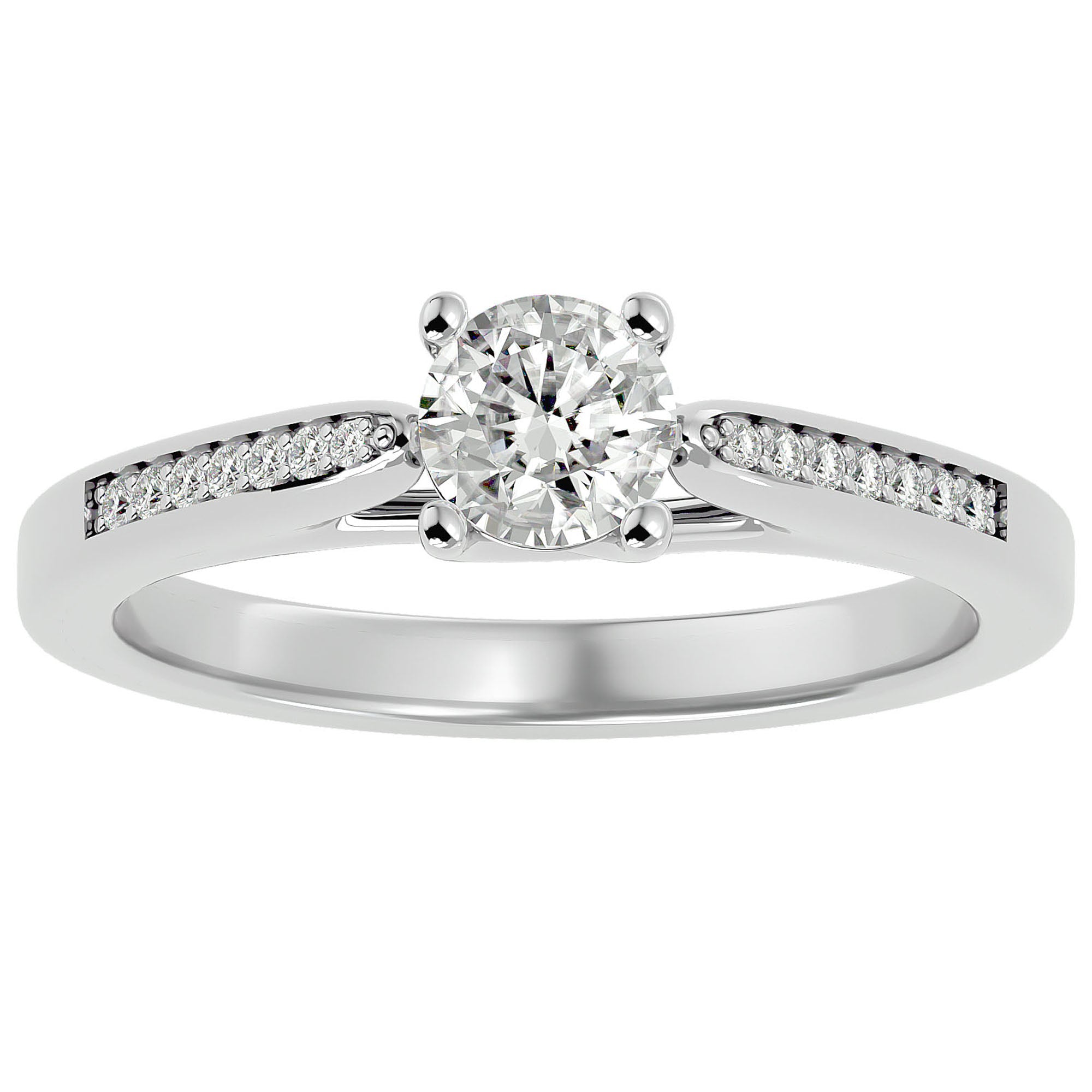 Inel De Logodnă Solitaire Pulse de Nuit cu Diamante Naturale de 0.59 ct din Platina - Castelo.ro