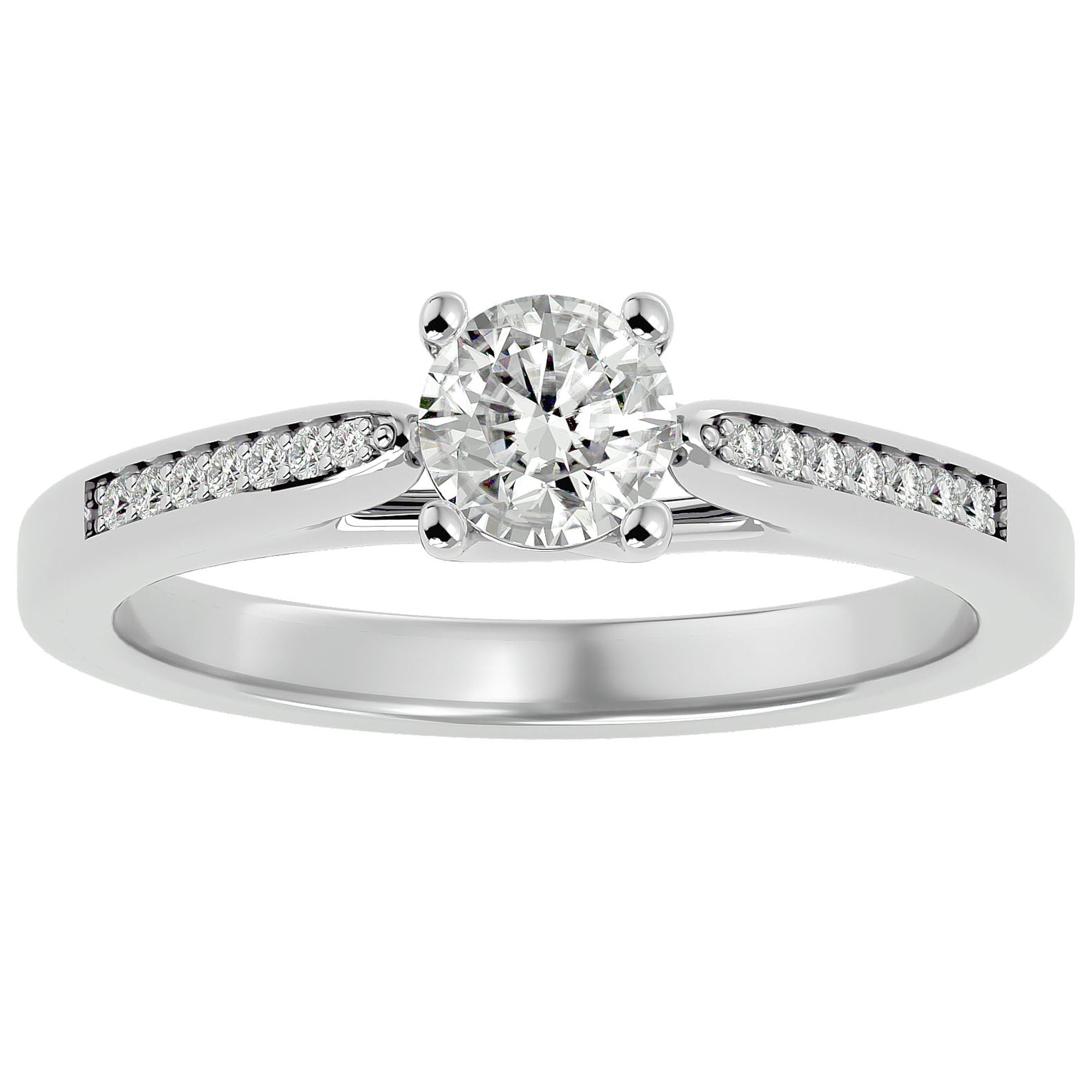 Inel De Logodnă Solitaire Pulse de Nuit cu Diamante Create în Laborator de 0.59 ct din Platina - Castelo.ro