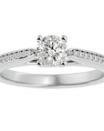 Inel De Logodnă Solitaire Pulse de Nuit din Aur 14k cu Diamante Create în Laborator de 0.59 ct din 14k Aur Alb - Castelo.ro