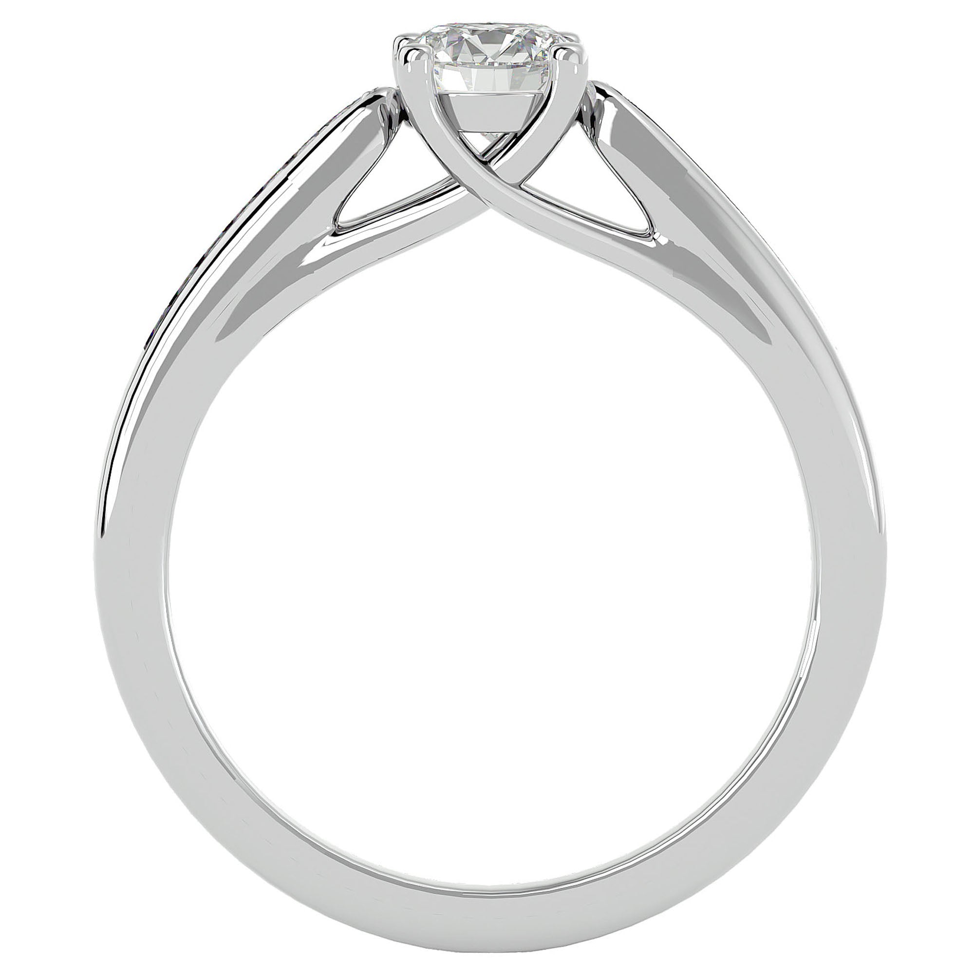 Inel De Logodnă Solitaire Pulse de Nuit cu Diamante Naturale de 0.59 ct din Platina - Castelo.ro