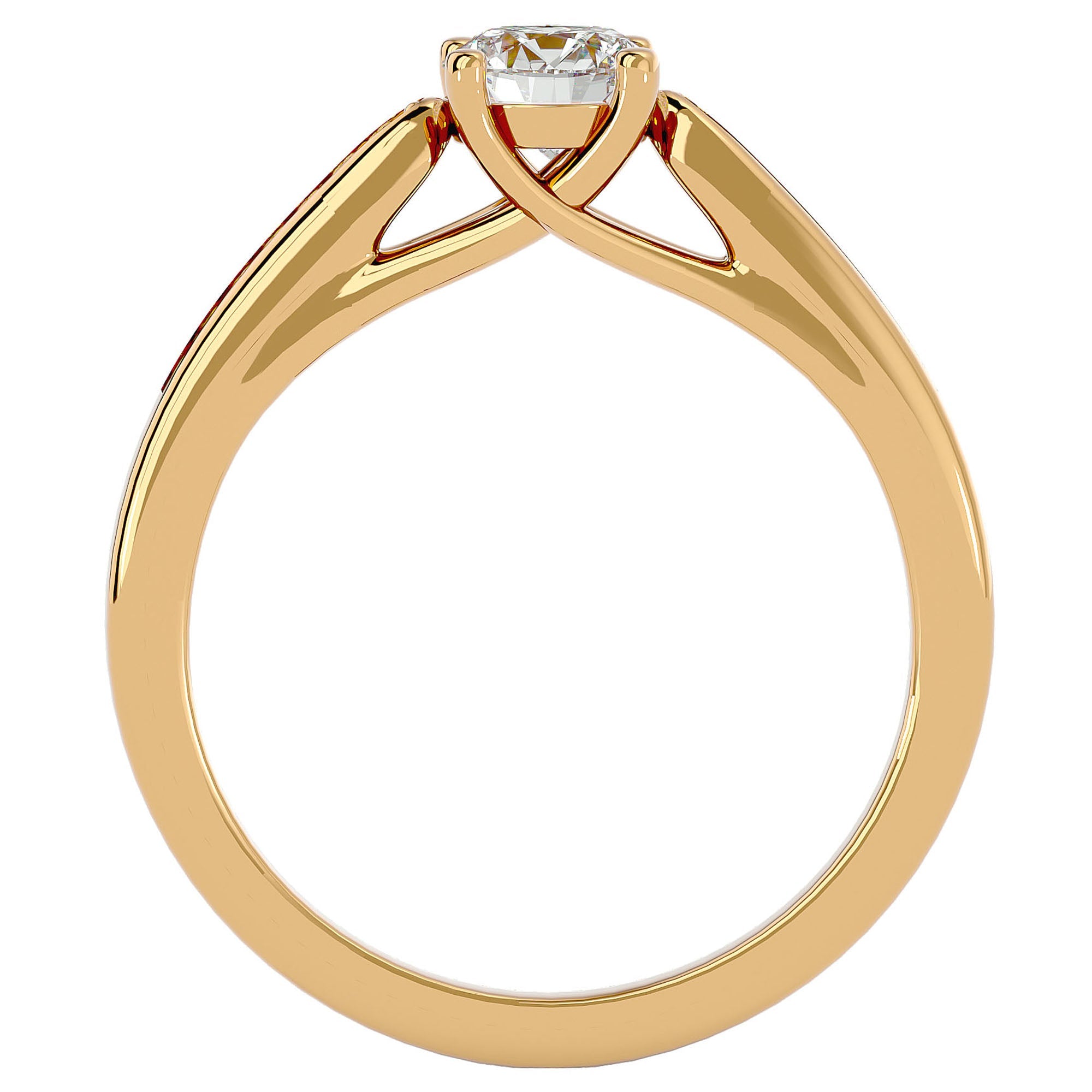 Inel De Logodnă Solitaire Pulse de Nuit din Aur 14k cu Diamante Create în Laborator de 0.59 ct din 14k Aur Galben - Castelo.ro