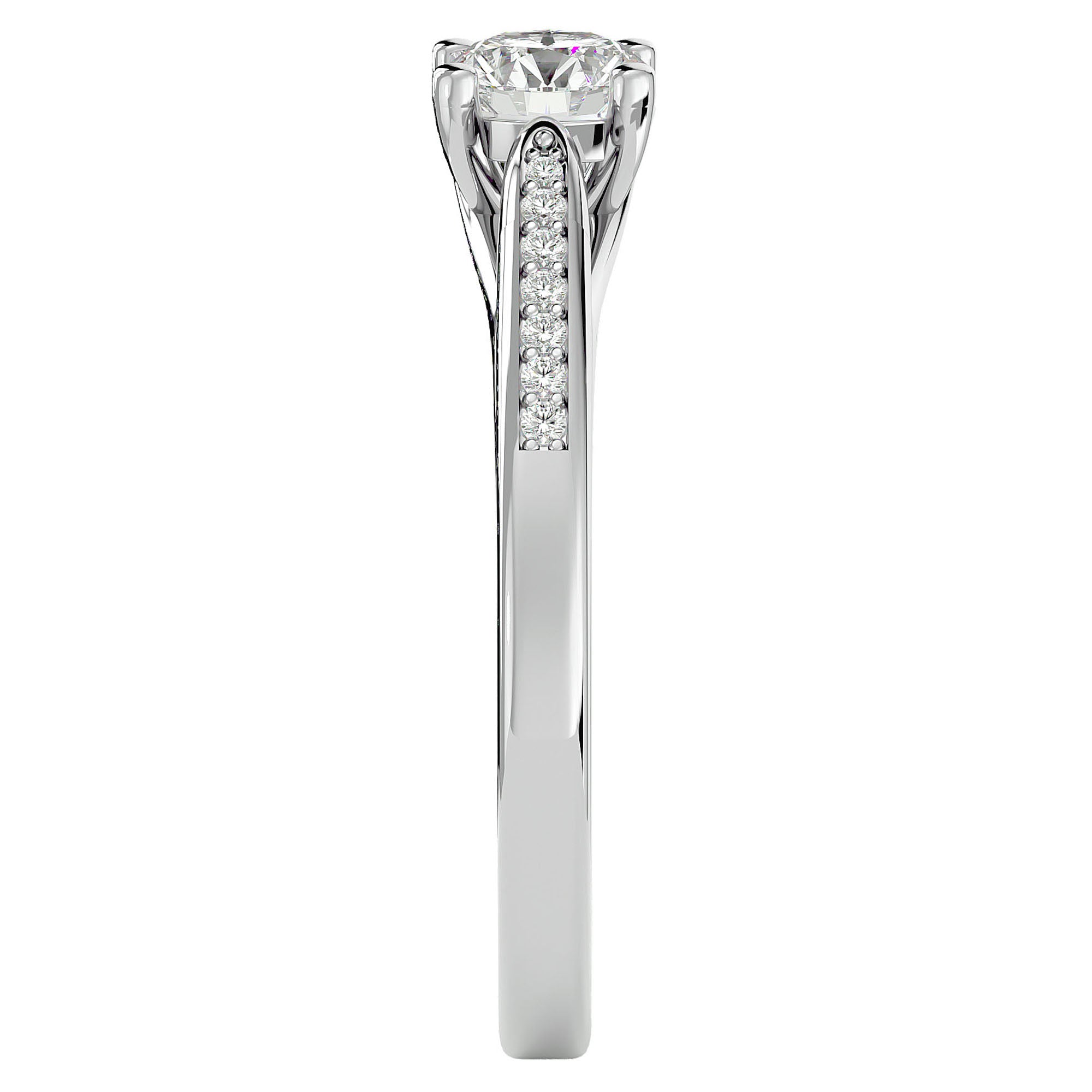 Inel De Logodnă Solitaire Pulse de Nuit din Aur 14k cu Diamante Create în Laborator de 0.59 ct din 14k Aur Alb - Castelo.ro