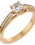 Inel De Logodnă Solitaire Pulse de Nuit cu Diamante Naturale de 0.59 ct din 18k Aur Galben - Castelo.ro