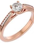Inel De Logodnă Solitaire Pulse de Nuit cu Diamante Naturale de 0.59 ct din 18k Aur Roz - Castelo.ro