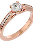 Inel De Logodnă Solitaire Pulse de Nuit cu Diamante Create în Laborator de 0.59 ct din 18k Aur Roz - Castelo.ro