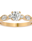 Inel De Logodnă Solitaire Retro din Aur 14k cu Diamante Create în Laborator de 0.91 ct din 14k Aur Galben - Castelo.ro
